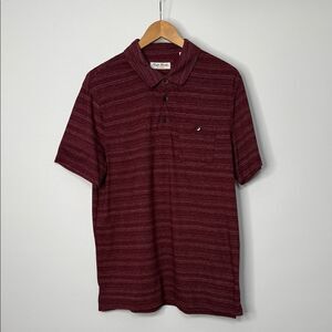 English Laundry Maroon Striped Polo Shirt Size Large